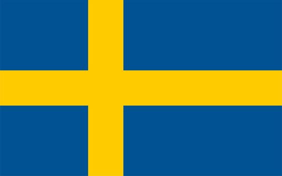 the Swedish national flag of Sweden, Europe