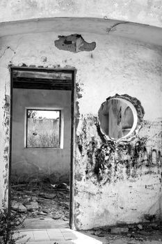 Remains of abandoned buildings of the gold mines of Rodalquilar village in Almeria province, Andalusia community, Spain.