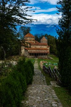 Architecture of Dzveli Shuamta monastery in Kakheti,  Georgia