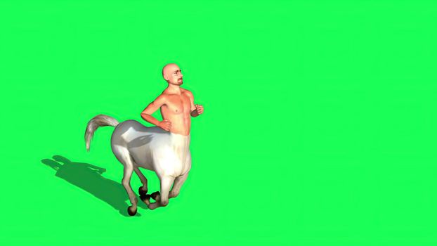 3d illustration - Male Centaur Half Horse Half Man on green screen