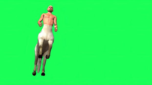 3d illustration - Male Centaur Half Horse Half Man on green screen