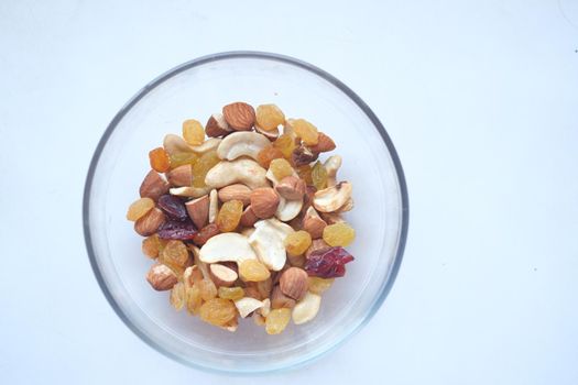a bowl of mixed nut top down.