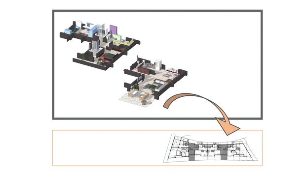 3d illustration - Technical Drawing of floor design being drawn with great detail 