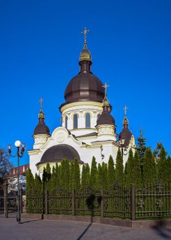 05.09.2021. Kropyvnytskyi, Ukraine. Cathedral Church of the Annunciation of the Most Holy Theotokos in Kropyvnytskyi, Ukraine, on a sunny spring morning