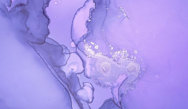 Purple Liquid Paint. Gray Luxury Acrylic Art Illustration. Abstract Marble Effect. Gradient Liquid Paint Waves. Sophisticated Fluid Drops. Metallic Alcohol Ink Pattern. Flow Liquid Paint.