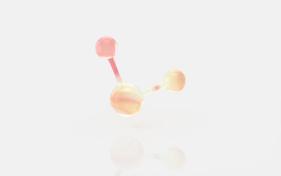 Gradient molecules with white background, 3d rendering. Computer digital drawing.