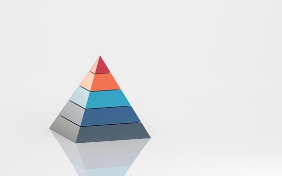 Pyramid graphics and data analysis, 3d rendering. Computer digital drawing.