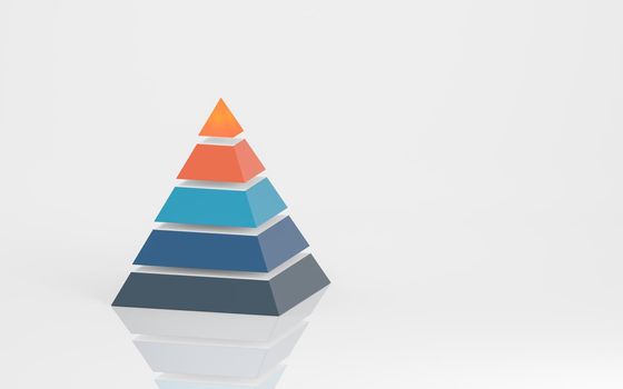 Pyramid graphics and data analysis, 3d rendering. Computer digital drawing.