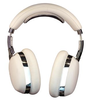 White big headphones isolated on white background