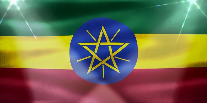 Ethiopiaflag - realistic waving fabric flag