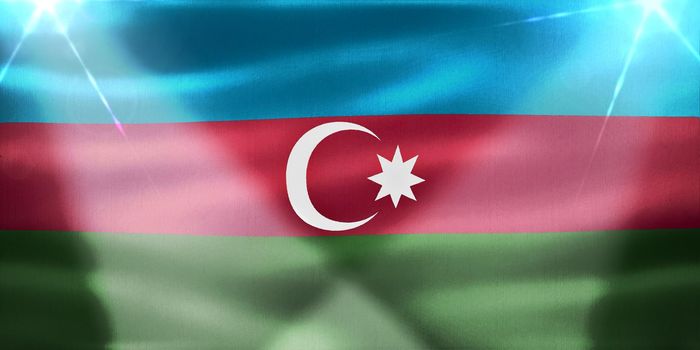 Azerbaijan flag - realistic waving fabric flag