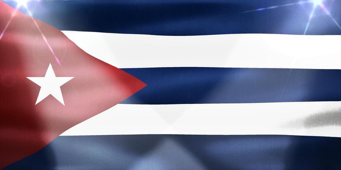 Cuba flag - realistic waving fabric flag