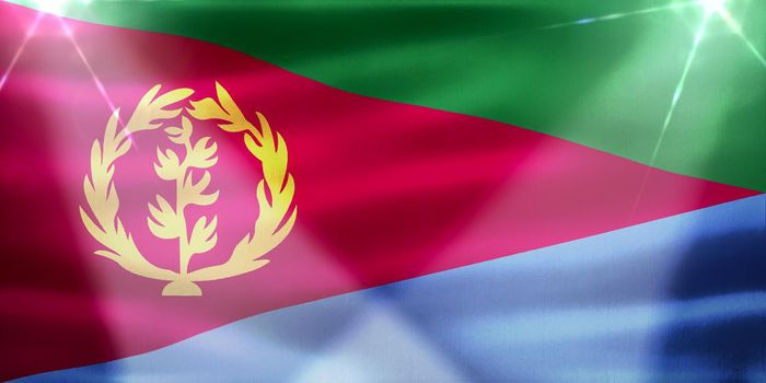 Eritrea flag - realistic waving fabric flag