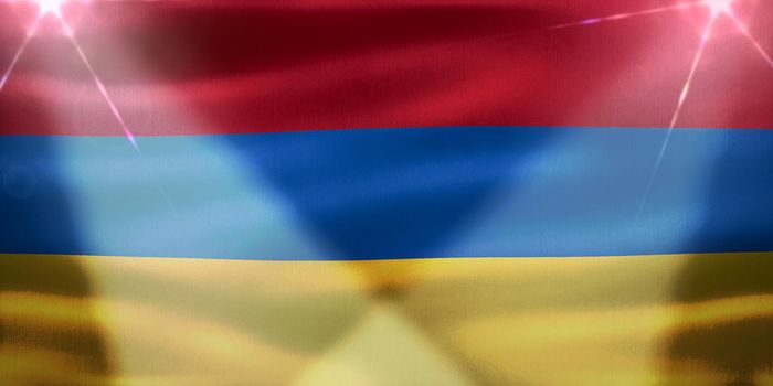 Armenia flag - realistic waving fabric flag