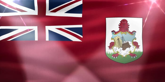 Bermuda flag - realistic waving fabric flag