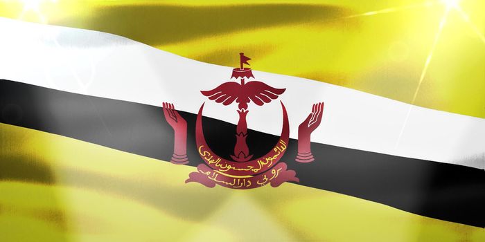 Brunei flag - realistic waving fabric flag