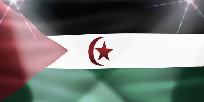 Western Sahara flag - realistic waving fabric flag