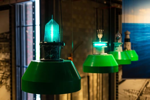 Lighting lamps in the form of a miniature beacon.