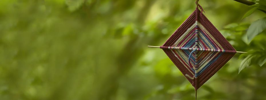 Spiritual talisman detail, banner image with copy space