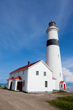 L'anse Amour Lighthouse at Strait of Belle Isle, Labrador, Canada