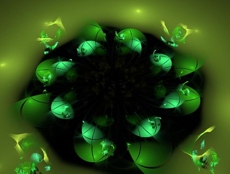 Imaginatory lush fractal texture image abstract background