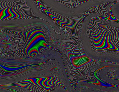 Psychedelic Rainbow Background LSD Colorful Wallpaper. Abstract Hypnotic Illusion. Hippie Retro Texture.