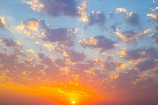 Beautiful sky with clouds at sunset. natural bright nature background.