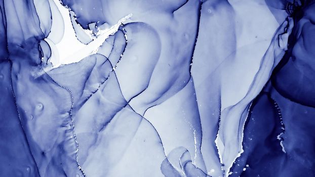 Snow Ink Paint. Art Flow Illustration. Blue Alcohol Pattern. Ink Painting. White Geode Art. Ocean Background. Navy Effect. Indigo Fluid Print. Watercolour Acrylic Splash. Liquid Ink Painting.