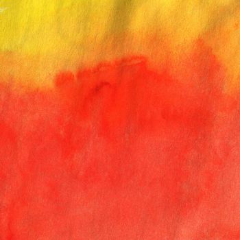 Yellow and Red Hand Drawn Watercolor Abstract Background. Watercolors Paint Decorative Texture Backdrop.