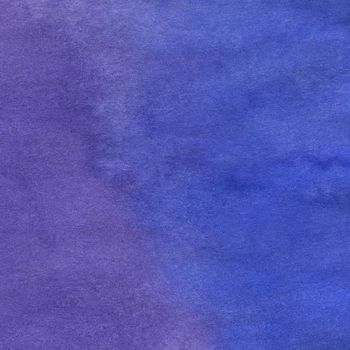 Blue and Purple Hand Drawn Watercolor Abstract Background. Watercolors Paint Decorative Texture Backdrop.