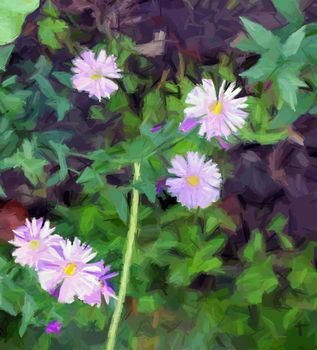 Beautiful floral card, digital painting