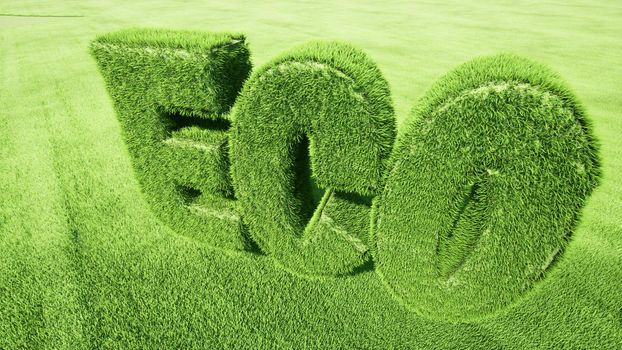 Green word eco sign Renewable energy Ecology concept 3d render