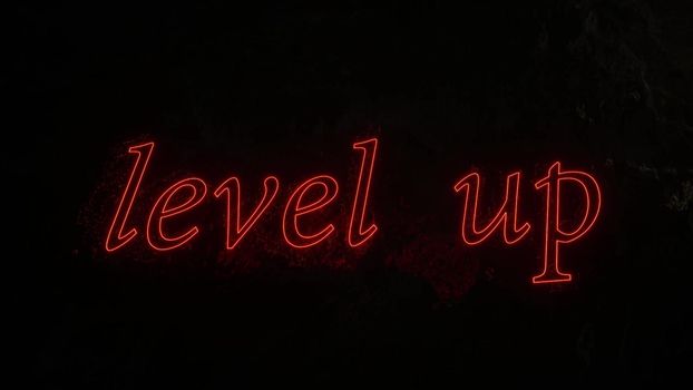 Glow Red level up for game design 3d style 3d render