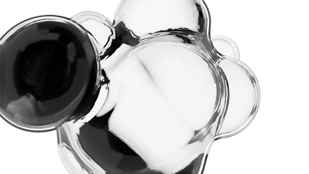 Gel Transparent Cosmetic Sample Skin care Macro Liquid Bubbles slow movement bubbles water 3d render