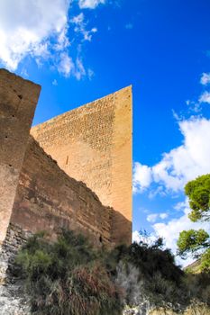 Beautiful tower of the castle of La Mola in Novelda