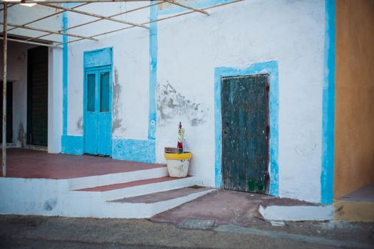 View of old house of Linosa, Sicily. Italy