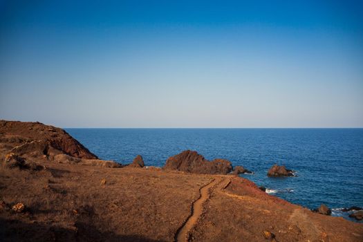 View of the Linosa sea, Sicily. Italy