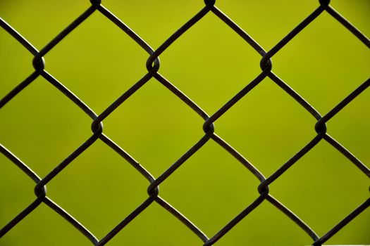 fence with green, blurred background