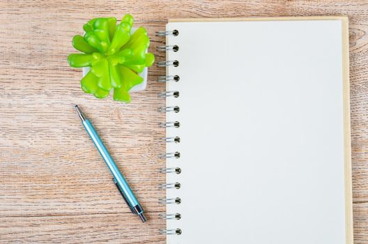 open book with blank pages and pen for your text or message.