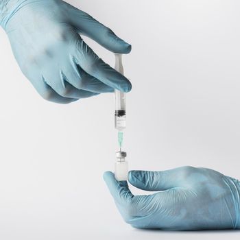 doctor putting vaccine syringe. Resolution and high quality beautiful photo