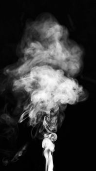 raising white cloud smoke black background. Resolution and high quality beautiful photo