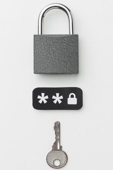 top view lock with key password. Resolution and high quality beautiful photo
