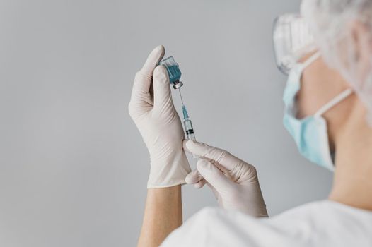 doctor holding syringe vaccine. Resolution and high quality beautiful photo
