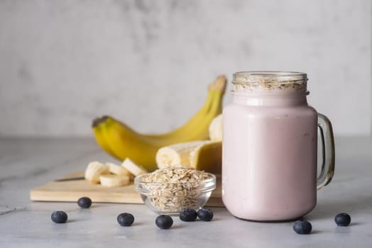 delicious banana blueberry smoothie. Resolution and high quality beautiful photo