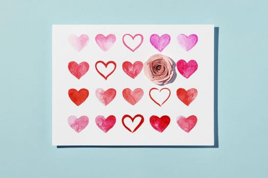 Photo Beautiful love assortment isolated on blue. Resolution and high quality beautiful photo