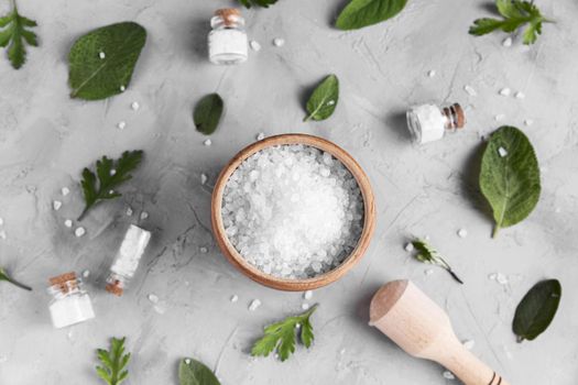 flat lay natural salt concept. Resolution and high quality beautiful photo