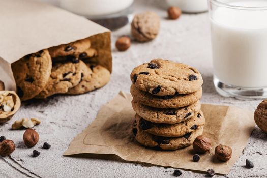 delicious cookies with glass milk. Resolution and high quality beautiful photo