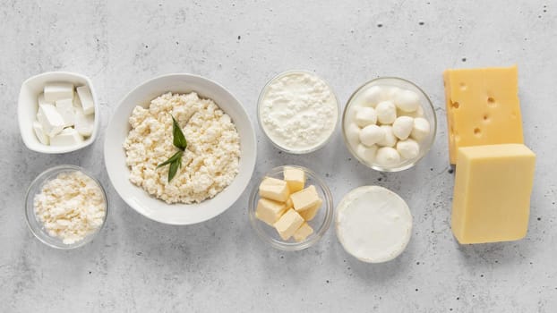 flat lay dairy products arrangement. Resolution and high quality beautiful photo