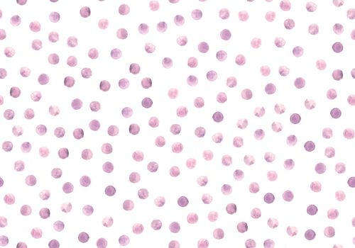 Seamless Watercolour Wallpaper. Graphic Polka Dots Illustration. White Hand Paint Circles. Pink Watercolor Wallpaper. Art Rounds Pattern. Cute Geometric Spots Background. Watercolor Wallpaper.