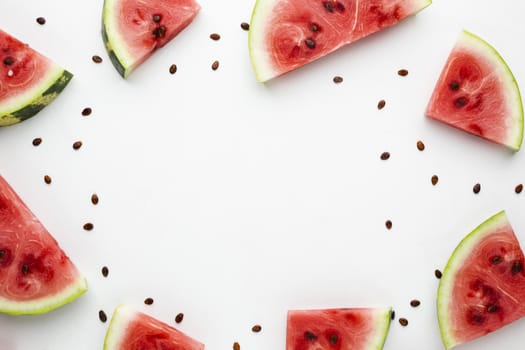 sliced watermelon arrangement with copy space. Resolution and high quality beautiful photo